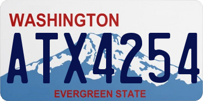 WA license plate ATX4254