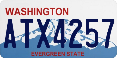 WA license plate ATX4257