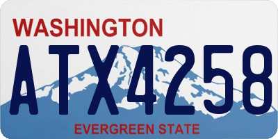 WA license plate ATX4258