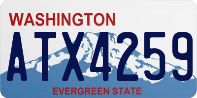 WA license plate ATX4259