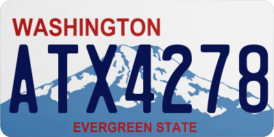 WA license plate ATX4278