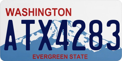 WA license plate ATX4283