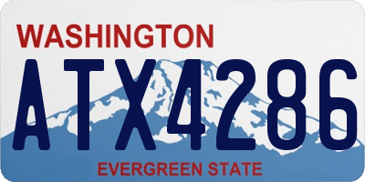 WA license plate ATX4286
