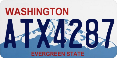 WA license plate ATX4287
