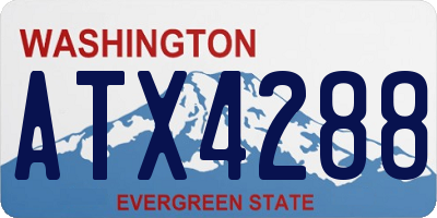WA license plate ATX4288