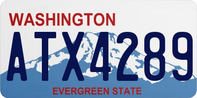 WA license plate ATX4289
