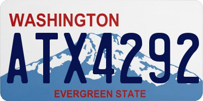 WA license plate ATX4292