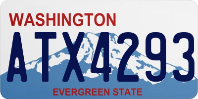 WA license plate ATX4293