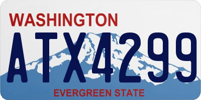 WA license plate ATX4299