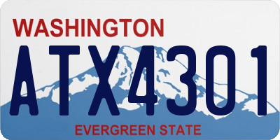 WA license plate ATX4301
