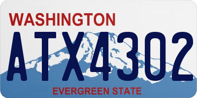 WA license plate ATX4302