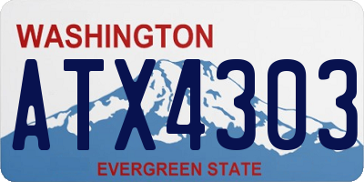 WA license plate ATX4303