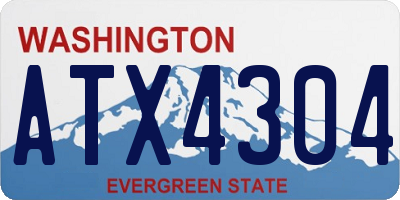 WA license plate ATX4304