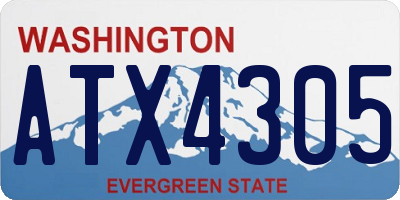 WA license plate ATX4305