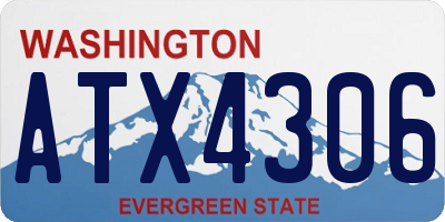 WA license plate ATX4306