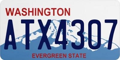 WA license plate ATX4307