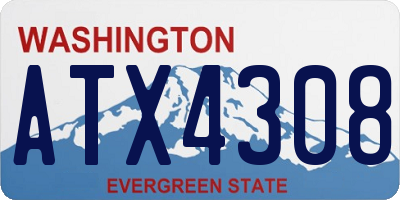 WA license plate ATX4308