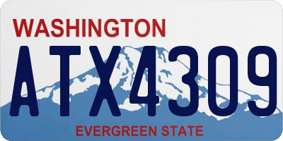 WA license plate ATX4309