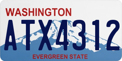 WA license plate ATX4312