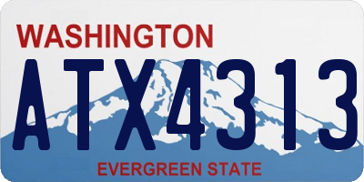 WA license plate ATX4313