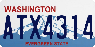 WA license plate ATX4314