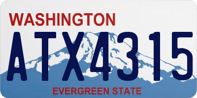 WA license plate ATX4315
