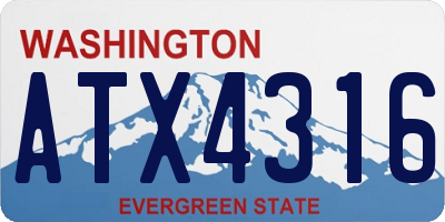 WA license plate ATX4316