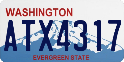 WA license plate ATX4317