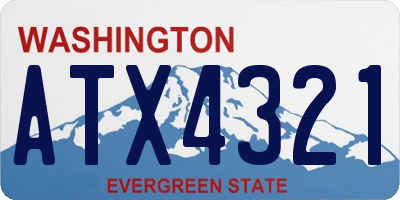 WA license plate ATX4321