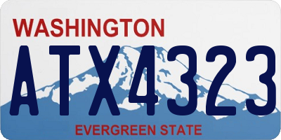 WA license plate ATX4323