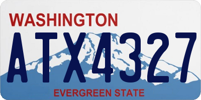 WA license plate ATX4327