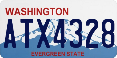 WA license plate ATX4328
