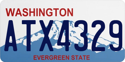 WA license plate ATX4329