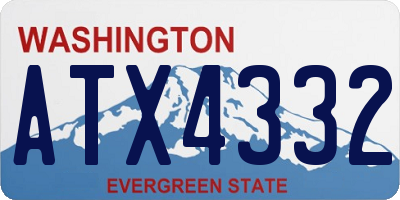 WA license plate ATX4332