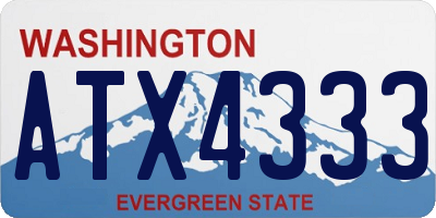 WA license plate ATX4333