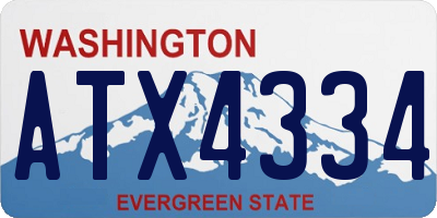 WA license plate ATX4334