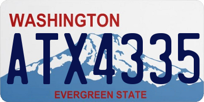 WA license plate ATX4335