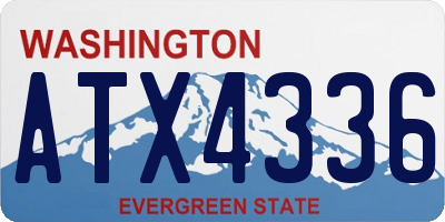 WA license plate ATX4336