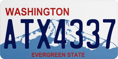 WA license plate ATX4337
