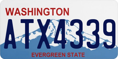 WA license plate ATX4339