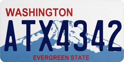 WA license plate ATX4342