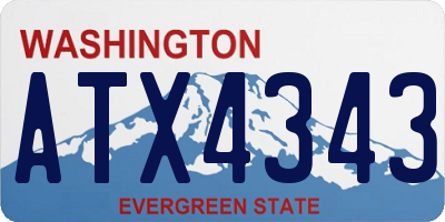 WA license plate ATX4343