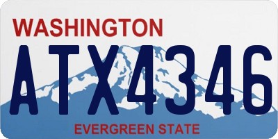 WA license plate ATX4346