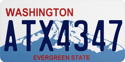 WA license plate ATX4347