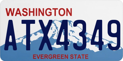 WA license plate ATX4349