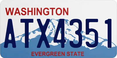 WA license plate ATX4351
