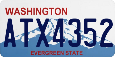 WA license plate ATX4352