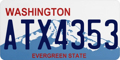 WA license plate ATX4353