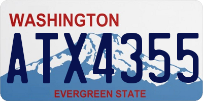 WA license plate ATX4355