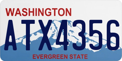 WA license plate ATX4356
